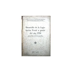 Imagen del vendedor de Desarrollo de la Legislacin Penal a partir del ao 1936 a la venta por Librera Salamb