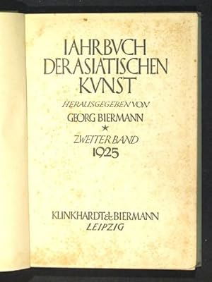 Jahrbuch der asiatischen Kunst. Zweiter Band 1925