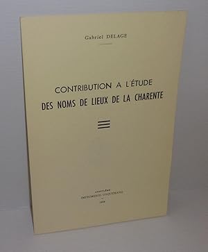 Contribution à l'étude des noms de Lieux de la Charente. Coquemard. Angoulême. 1968.