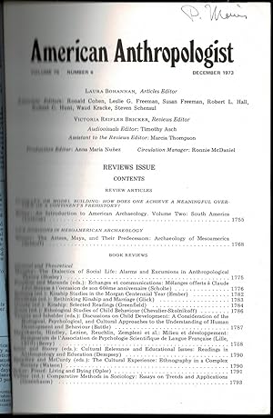 Seller image for Weaver: The Aztecs, Maya and Their Predecessors: Archaeology of Mesoamerica in American Anthropologist Volume 75, Number 6 for sale by The Book Collector, Inc. ABAA, ILAB