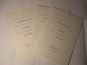 Bild des Verkufers fr Gekoski - A Miscellany from Stock - Three catalogues zum Verkauf von Hinch Books
