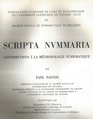 Imagen del vendedor de Scripta Nummaria-Contributions  la mthodologie numismatique a la venta por Librairie l'Aspidistra