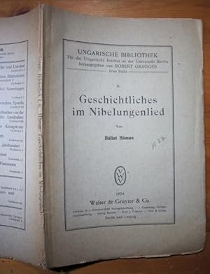 Bild des Verkufers fr Geschichtliches im Nibelungenlied. zum Verkauf von Antiquariat Roland Ggler