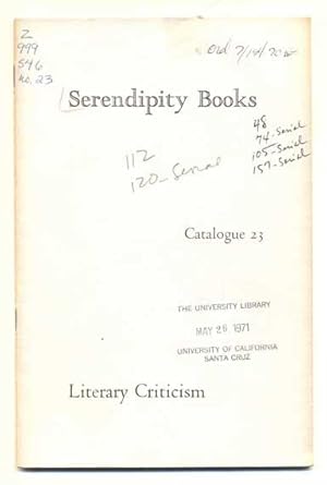 Serendipity Books Catalogue 23: Literary Criticism
