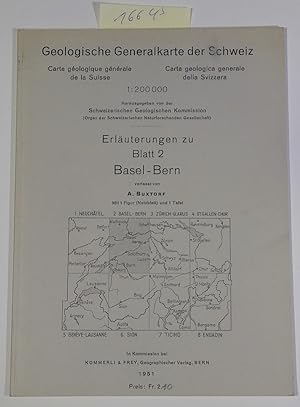 Bild des Verkufers fr Geologische Generalkarte der Schweiz 1:200000 - Erluterungen zu Blatt 2 Basel - Bern zum Verkauf von Antiquariat Trger