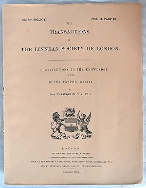 Contributions to the knowledge of the Genus Anaphe, Walker. The Transactions of the Linnean Socie...