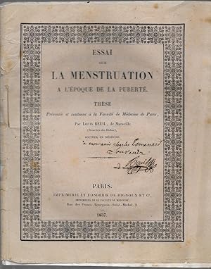 Essai sur la menstruation à l'époque de la puberté