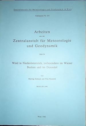 Bild des Verkufers fr Wind in Niedersterreich, insbesondere im Wiener Becken und im Donautal. zum Verkauf von erlesenes  Antiquariat & Buchhandlung