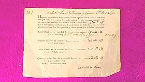 2 DOCUMENTOS, PAGOS A COLECTORES DE MATARO DEL HERMANO DE MANUEL LLAUDER I CAMIN, FRANCISCO, XIX