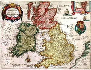 MAGNAE BRITANNIAE ET HIBERNIAE TABULAE. DIE BRITANNISCHEN INSULEN. Map of the British Isles.