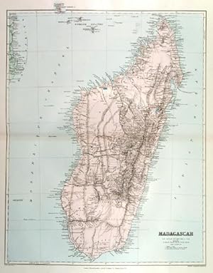 MADAGASCAR. A large detailed map.