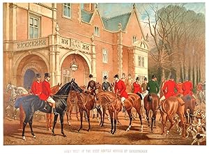 LAWN MEET OF THE WEST NORFOLK HOUNDS AT SANDRINGHAM . Large original chromolithograph by Vincent ...