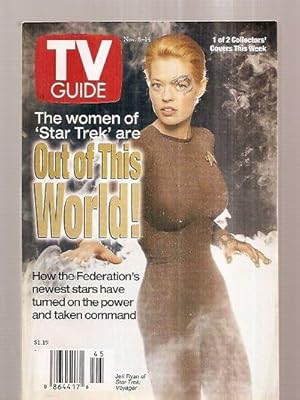 Image du vendeur pour TV Guide November 8-14 1997 The Women of 'Star Trek' Are Out of This World! 1 of 2 Collectors' Covers This Week Vol. 45 No. 45 Issue #2328 mis en vente par biblioboy