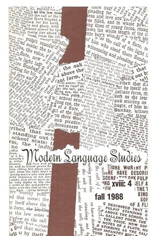 Image du vendeur pour Modern Language Studies Vol. XVIII, No. 4 Fall, 1988 mis en vente par biblioboy