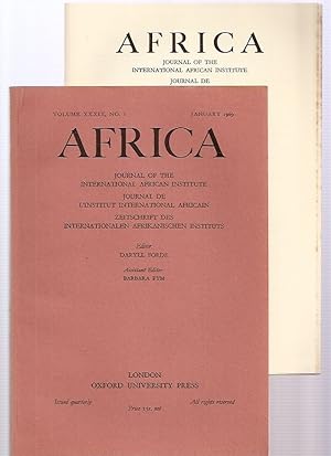Bild des Verkufers fr Africa: Journal of the International African Institute Volume XXXIX, No. 1 January 1969 zum Verkauf von biblioboy