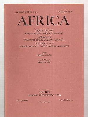 Immagine del venditore per Africa: Journal of the International African Institute Volume XXXIX, No. 4 October 1969 venduto da biblioboy