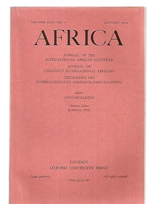 Image du vendeur pour Africa: Journal of the International African Institute Volume XLIX, No. 1 January 1974 mis en vente par biblioboy