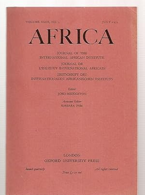 Bild des Verkufers fr Africa: Journal of the International African Institute Volume XLIII, No. 3 July 1973 zum Verkauf von biblioboy