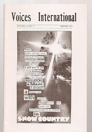 Bild des Verkufers fr Voices International: an International Literary Quarterly Volume 10 No. 4 Winter 1975 zum Verkauf von biblioboy