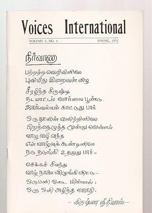 Image du vendeur pour Voices International: an International Literary Quarterly Volume 7 No. 1 Spring 1972 mis en vente par biblioboy