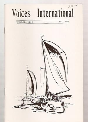 Image du vendeur pour Voices International: an International Literary Quarterly Volume 6 No. 3 Fall 1971 mis en vente par biblioboy