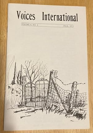 Seller image for Voices International An International Literary Quarterly Volume 8 No. 3 Fall 1973 for sale by biblioboy