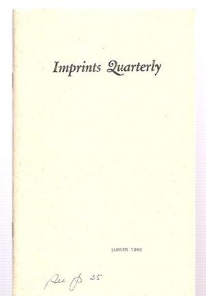 Imagen del vendedor de Imprints Quarterly Summer 1968 Vol. II No. 3 a la venta por biblioboy