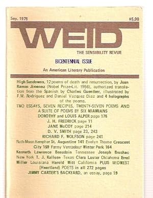 Image du vendeur pour Weid The Sensibility Revue An American Literary Publication Bicentennial Issue Volume XI Numbers 1, 2, 3 Whole Numbers 42, 43, 44 September 1976 United States of America mis en vente par biblioboy