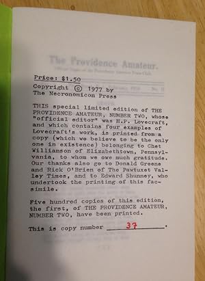 Seller image for The Providence Amateur for sale by biblioboy