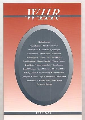 Image du vendeur pour Western Humanities Review Volume LVIII Number 2 Fall 2004 mis en vente par biblioboy