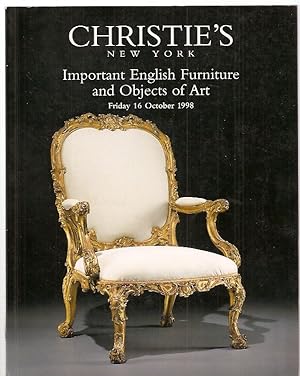 Christie's New York Important English Furniture and Objects of Art Friday 16, October 1998