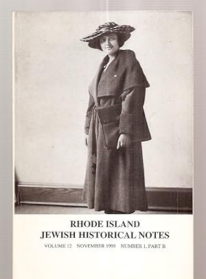Image du vendeur pour RHODE ISLAND JEWISH HISTORICAL NOTES NOVEMBER 1995 VOLUME 12 NUMBER 1 PART B mis en vente par biblioboy