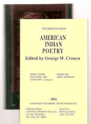 Seller image for AMERICAN INDIAN POETRY: AN ANTHOLOGY OF SONGS AND CHANTS for sale by biblioboy