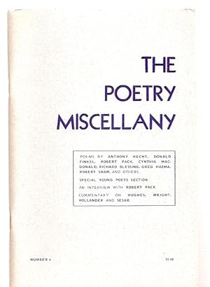 Bild des Verkufers fr The Poetry Miscellany Number 4 1974 zum Verkauf von biblioboy