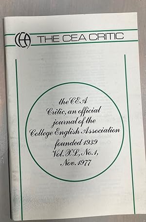 The CEA Critic: Volume 40 Number 1: November 1977