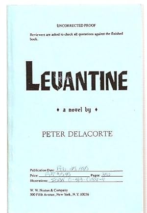 Image du vendeur pour LEVANTINE: A NOVEL mis en vente par biblioboy
