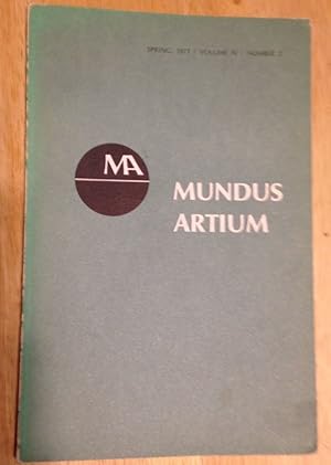 Seller image for Mundus Artium: A Journal of International Literature and the Arts: Spring 1971 Volume IV Number 2 for sale by biblioboy