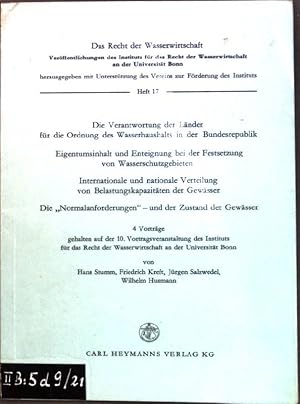 Imagen del vendedor de Die Verantwortung der Lnder fr die Ordnung des Wasserhaushalts in der Bundesrepublik. Das Recht der Wasserwirtschaft, Heft 17; a la venta por books4less (Versandantiquariat Petra Gros GmbH & Co. KG)