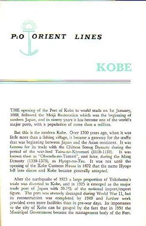 Image du vendeur pour PORT OF CALL INFORMATION: KOBE mis en vente par Jean-Louis Boglio Maritime Books