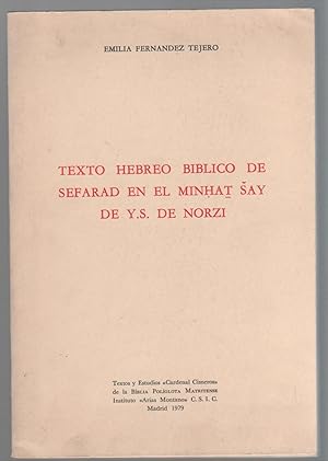 Immagine del venditore per Texto hebreo bblico de Sefarad en el Minhat Say de Y. S. de Norzi venduto da Librera El Crabo