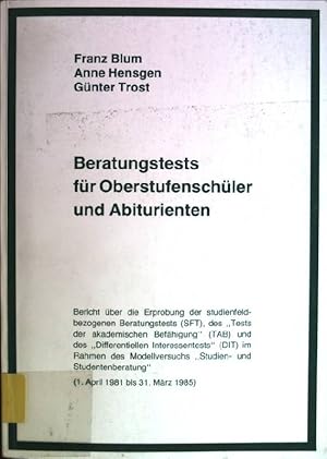 Bild des Verkufers fr Beratungstests fr Oberstufenschler und Abiturienten zum Verkauf von books4less (Versandantiquariat Petra Gros GmbH & Co. KG)