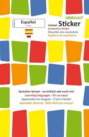Bild des Verkufers fr mindmemo Vokabel Sticker - Grundwortschatz Spanisch / Deutsch - 280 Vokabel Aufkleber - Zusammenfassung : Lernen ganz einfach - 3D Lernhilfe zum Verkauf von AHA-BUCH GmbH