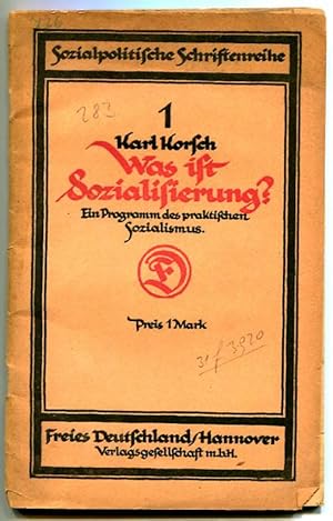 Was ist Sozialisierung? Ein Programm des praktischen Sozialismus [= Sozialistische Schriftenreihe...