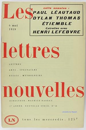 Les lettres nouvelles n°10 Paul Léautaud Dylan Thomas Etiemble Henri Lefebvre