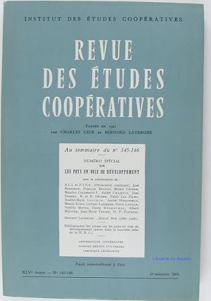 Revue des études coopératives N°145-146 Numéro spécial sur les pays en voie en développement