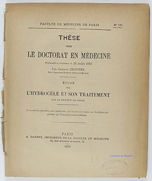 Seller image for Etude sur l'hydrocle et son traitement par le procd de Defer for sale by Librairie du Bassin