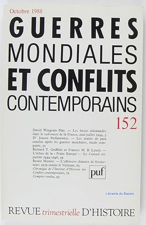 Revue d'Histoire de la deuxième guerre mondiale et des conflits contemporains n°152