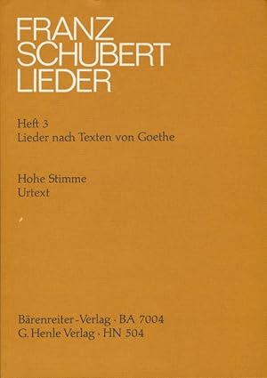 Immagine del venditore per Lieder nach Texten von Goethe (Musikdruck) : op. 1 - 3, 5, 12, 14 und 19 ; Hohe Stimme (Originallage) - Urtext der Neuen Schubert-Ausgabe. venduto da Antiquariat Bernhardt