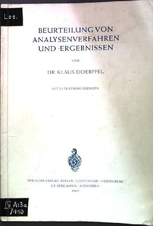 Bild des Verkufers fr Beurteilung von Analysenverfahren und -ergebnissen; zum Verkauf von books4less (Versandantiquariat Petra Gros GmbH & Co. KG)