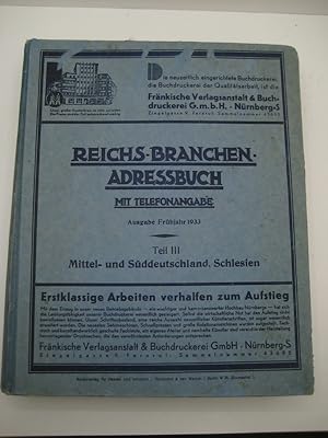 Reichs-Branchen-Adressbuch mit Telefonangabe für Industrie, Handel und Gewerbe. Ausgabe Frühjahr ...